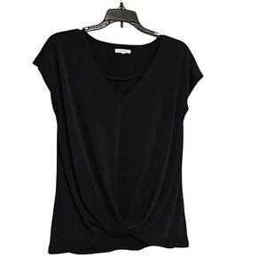 Black Shirt Top Maurices Twisted Bottom Sleeveless Blouse Size‎ M EUC